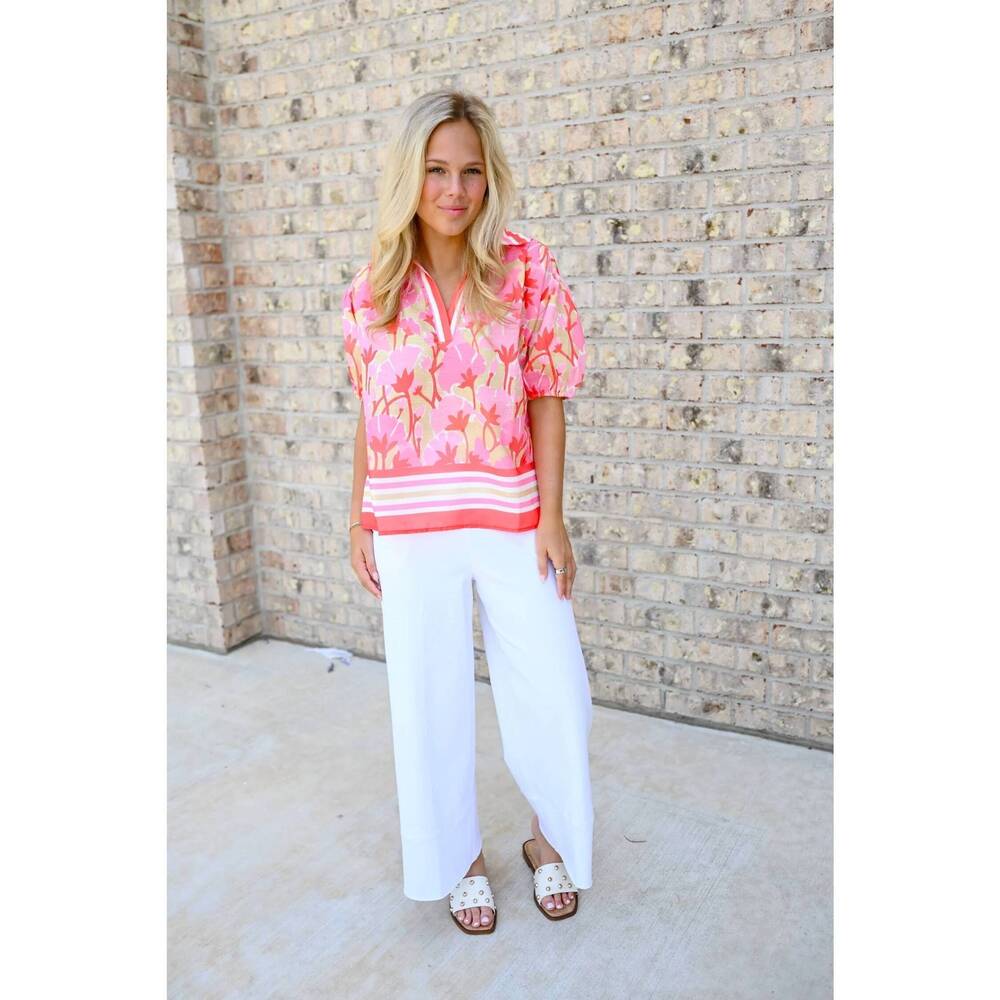 NEW JADE & JOY JOY striped blossom top in pink - Picture 3 of 3